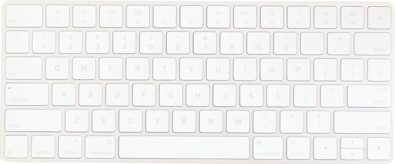 Cut Out Photo of a White Keyboard